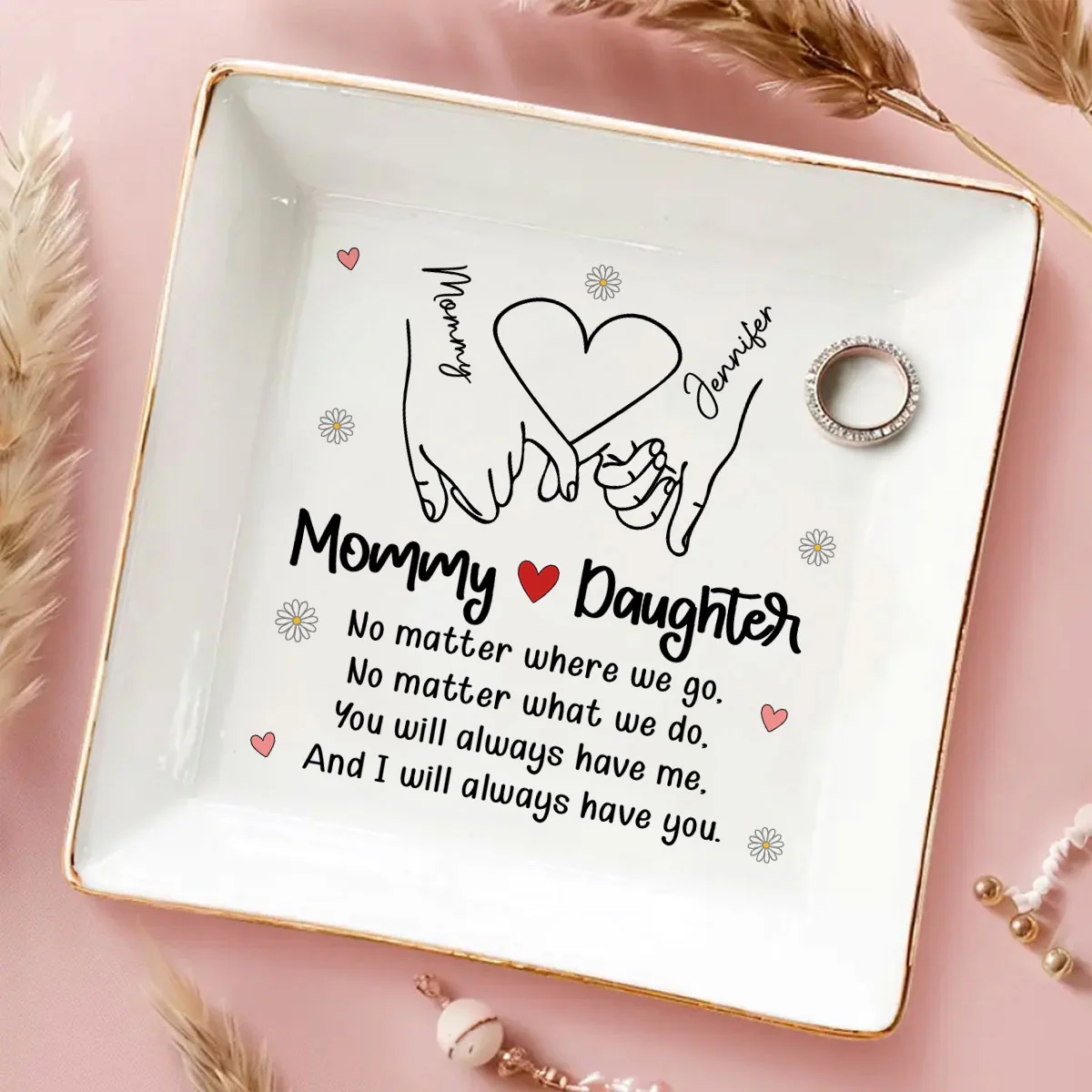 Mother And Daughter - Personalized Custom Jewelry Dish - Image 2