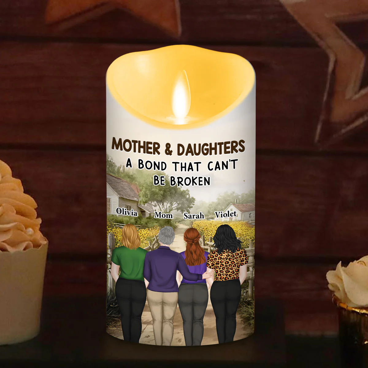 Mother And Daughter - Personalized Custom LED Candle - Image 5