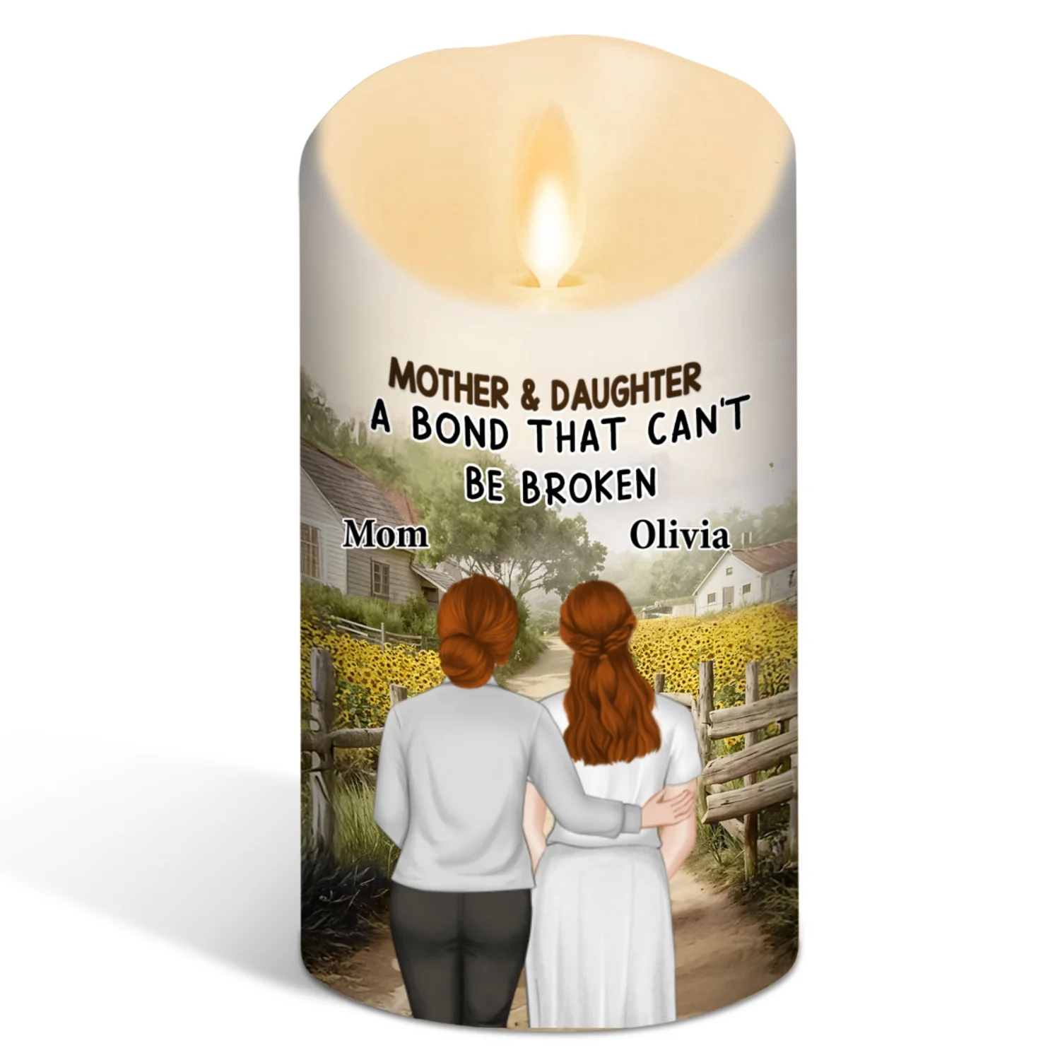 Mother And Daughter - Personalized Custom LED Candle - Image 6