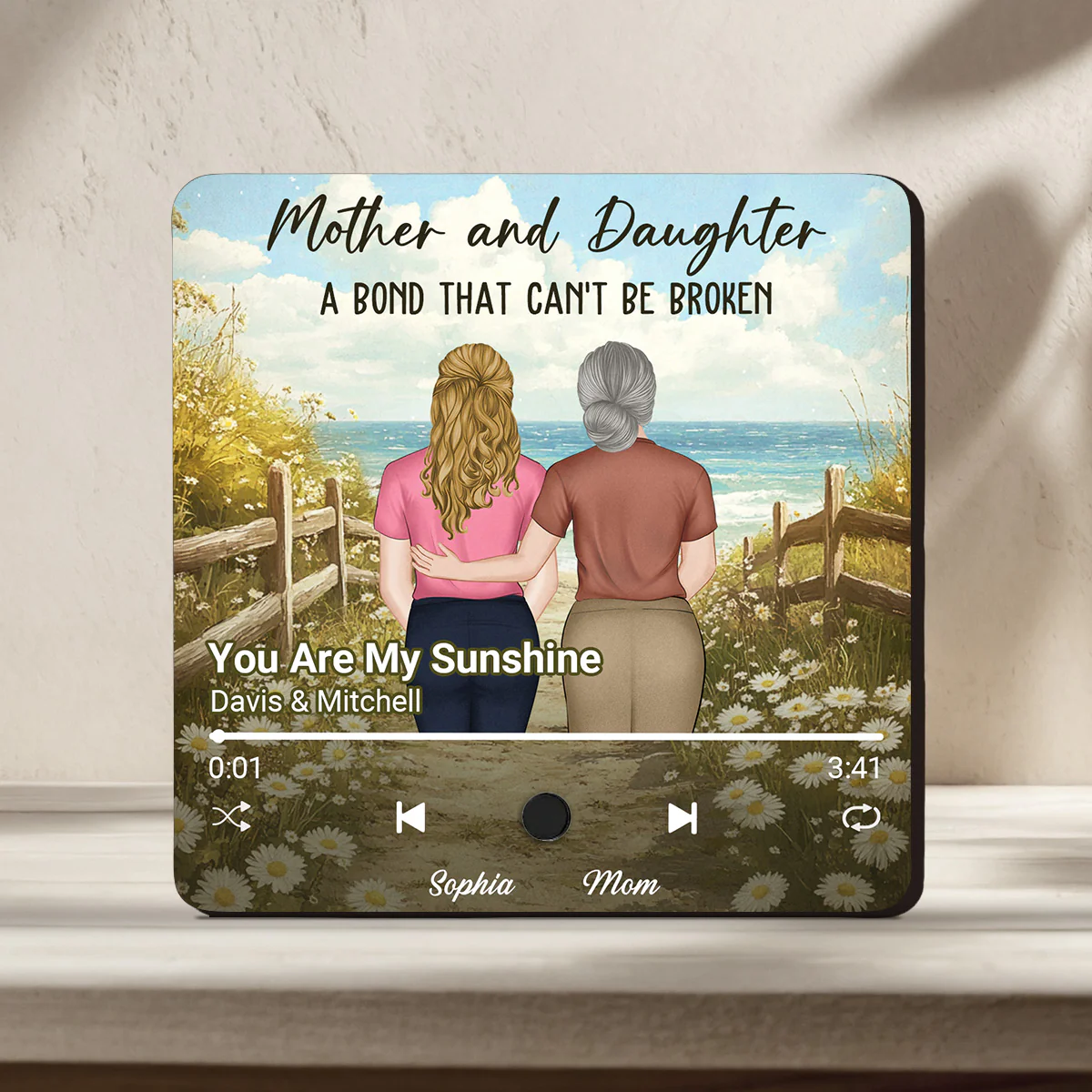 Mother And Daughter - Personalized Custom Music Fridge Magnet - Image 2