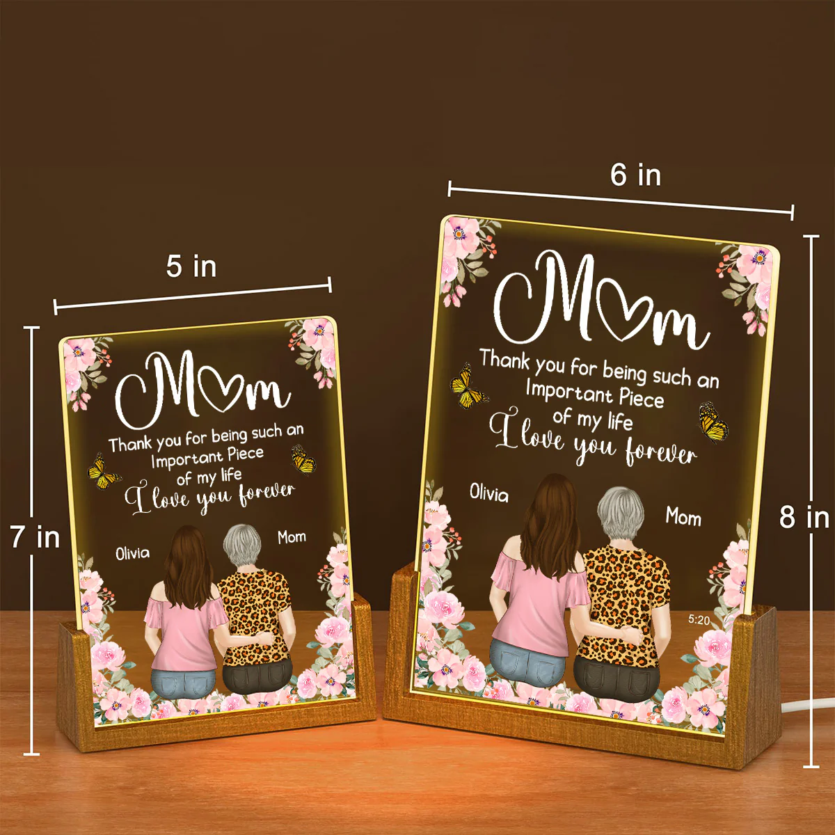 Mother And Daughter - Personalized Custom Plaque With Walnut Base - Image 4