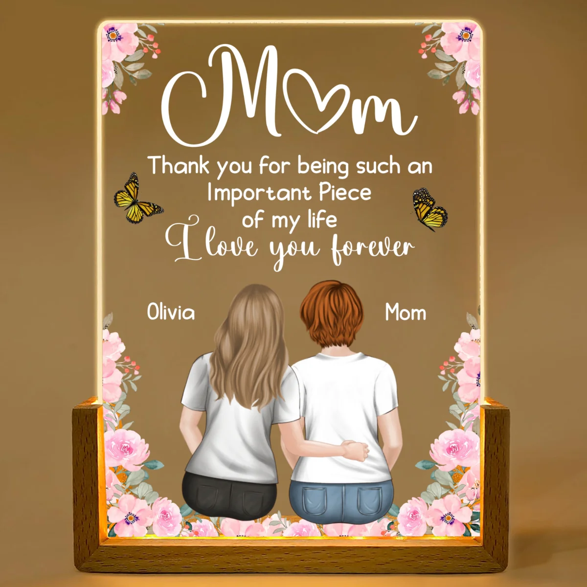 Mother And Daughter - Personalized Custom Plaque With Walnut Base - Image 7