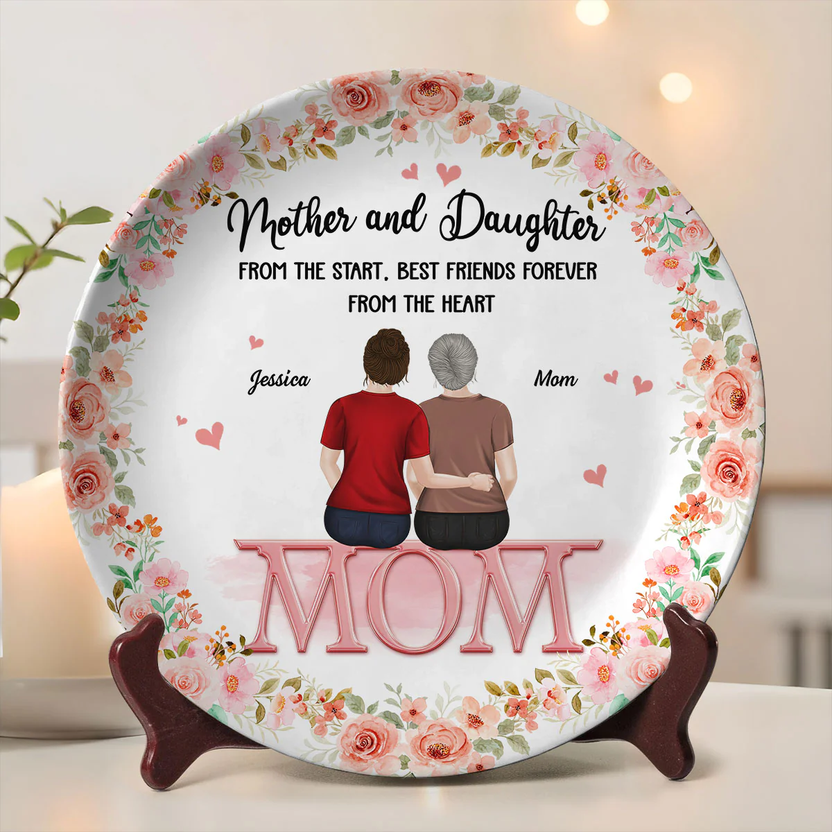 Mother And Daughter - Personalized Custom Plate - Image 2
