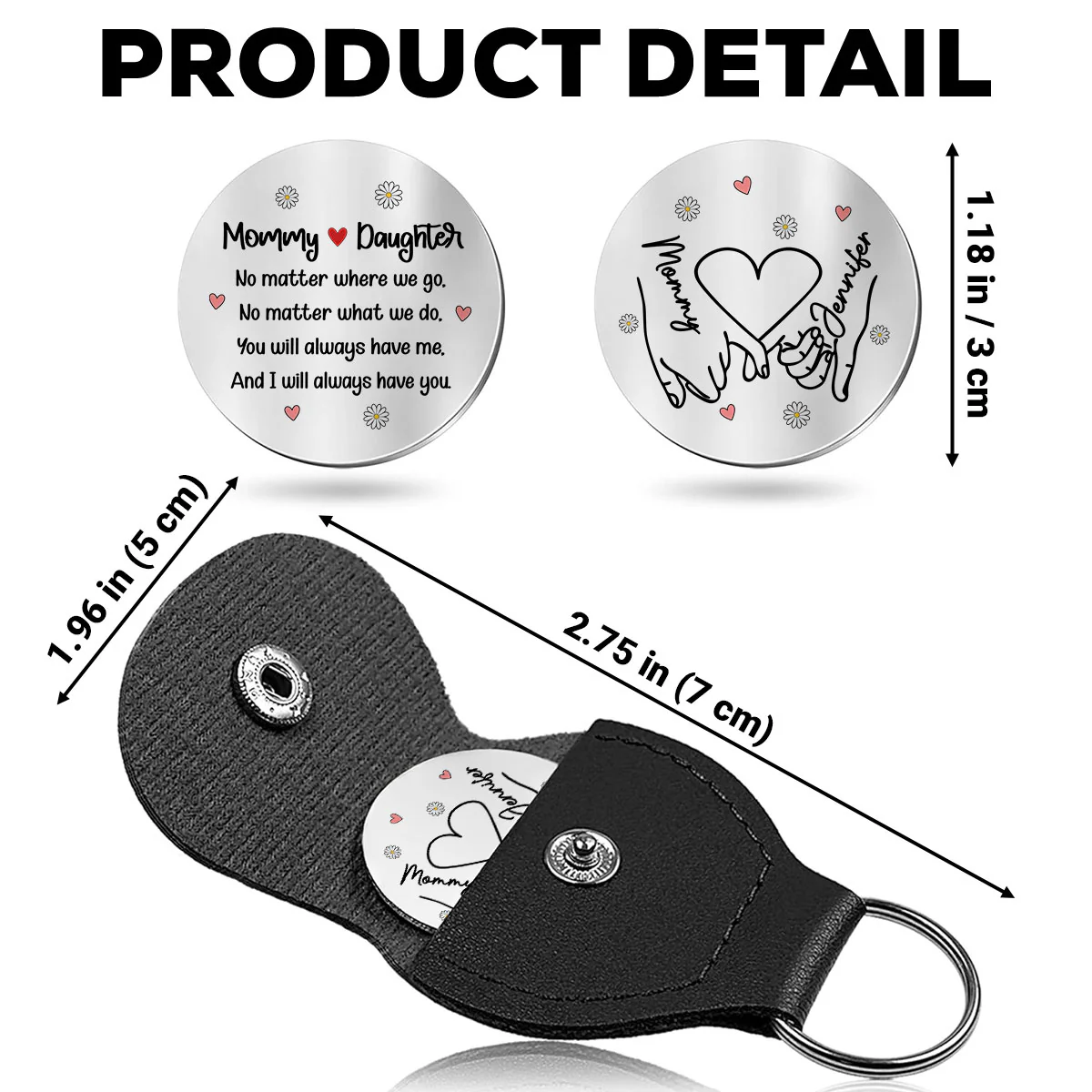 Mother And Daughter - Personalized Custom Pocket Hug - Image 5