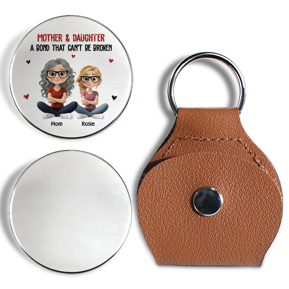 Mother And Daughter - Personalized Custom Pocket Hug - Image 5