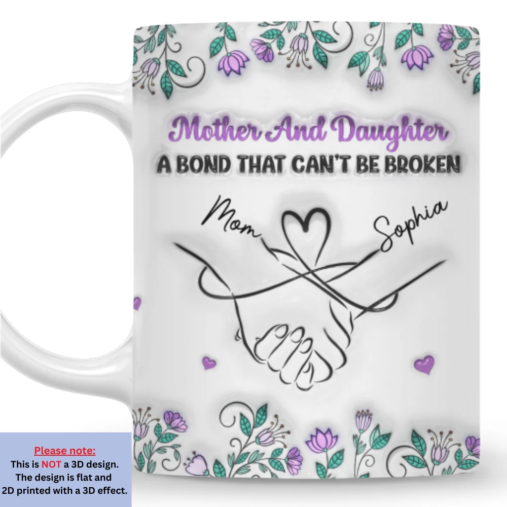 Mother And Daughter Relationship - Personalized Custom 3D Inflated Effect Mug - Image 7