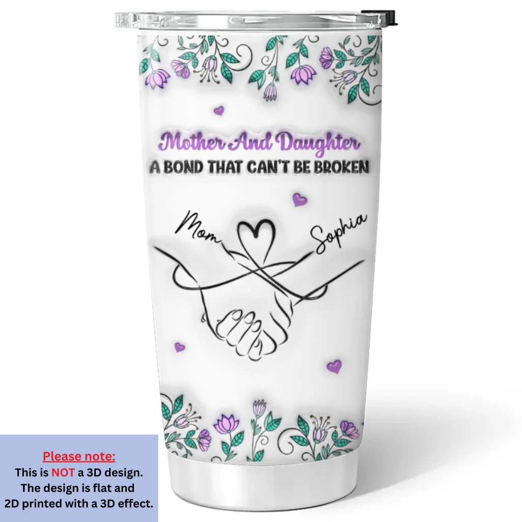 Mother And Daughter Relationship - Personalized Custom 3D Inflated Effect Tumbler - Image 5