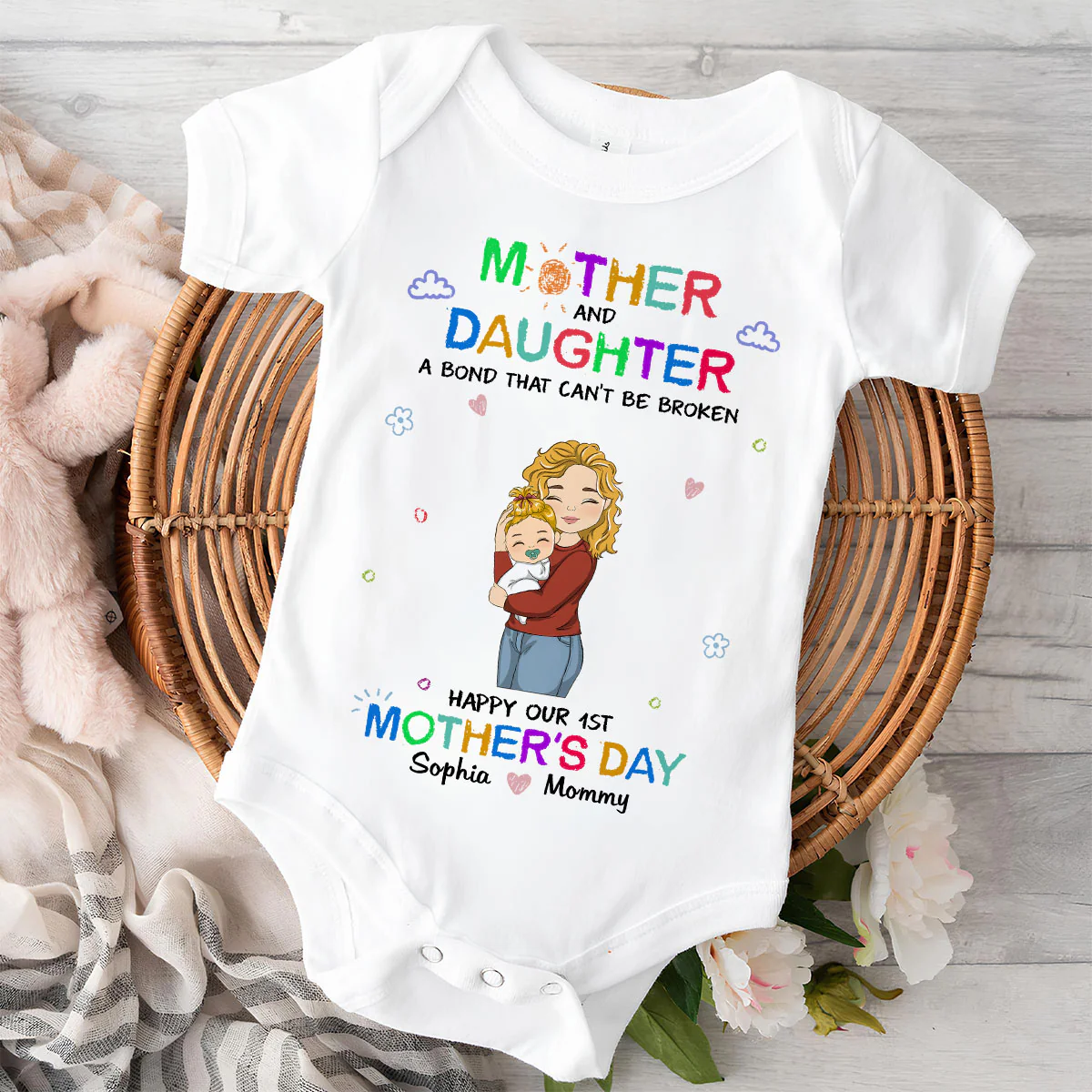 Mother And Daughter Relationship - Personalized Custom Baby Onesie - Image 2