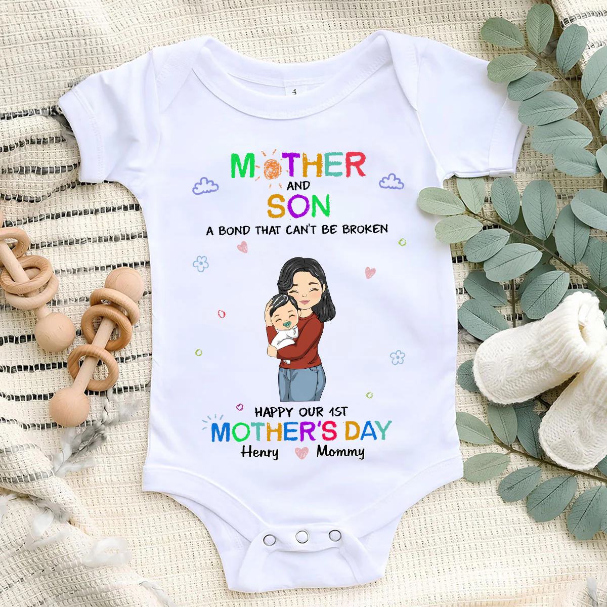 Mother And Daughter Relationship - Personalized Custom Baby Onesie - Image 4