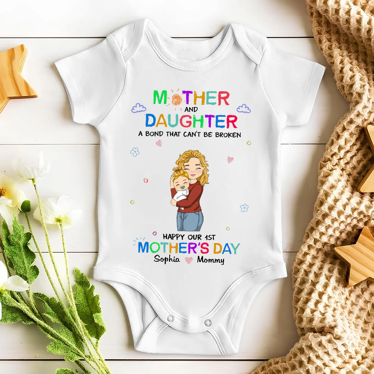 Mother And Daughter Relationship - Personalized Custom Baby Onesie - Image 6