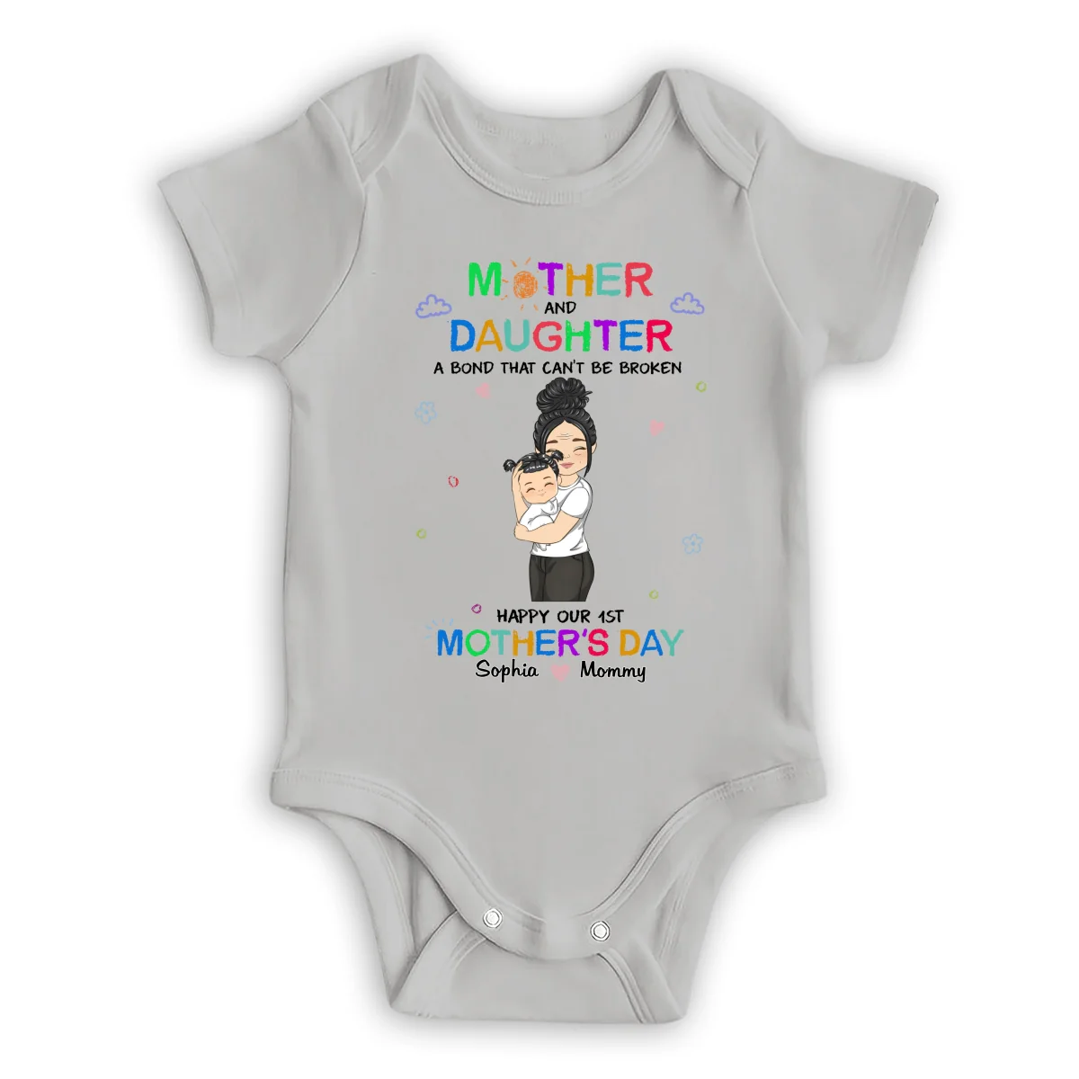 Mother And Daughter Relationship - Personalized Custom Baby Onesie - Image 8