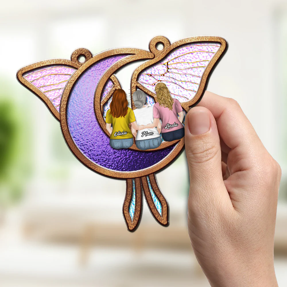 Mother And Daughters Forever - Personalized Custom Suncatcher - Image 3