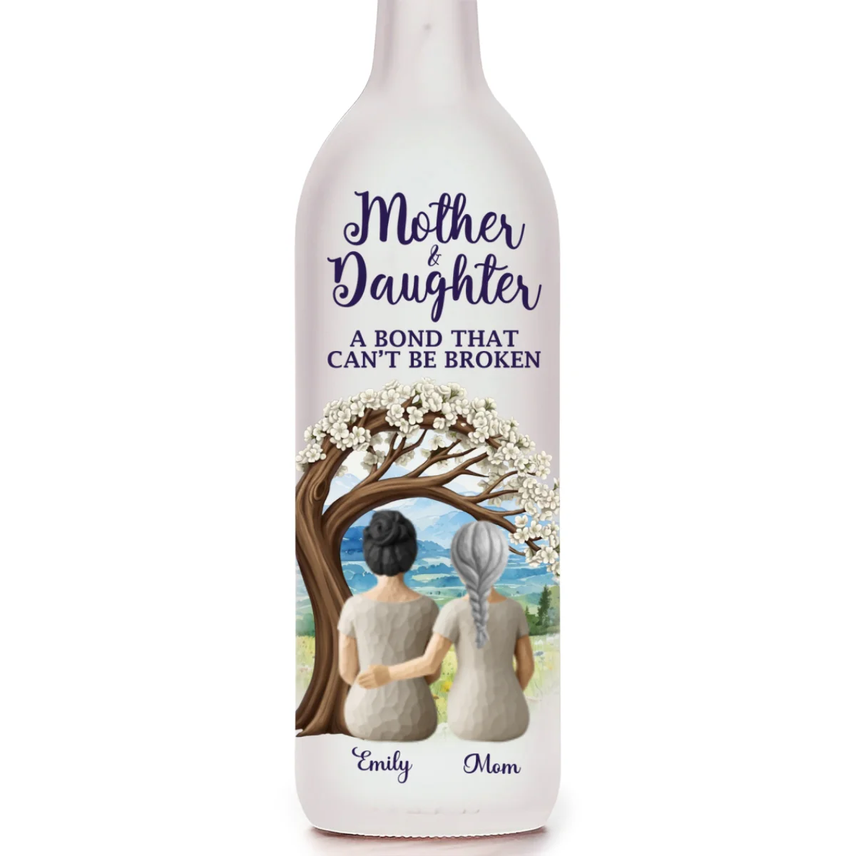 Mother And Daughters - Personalized Custom Bottle Lamp - Image 7