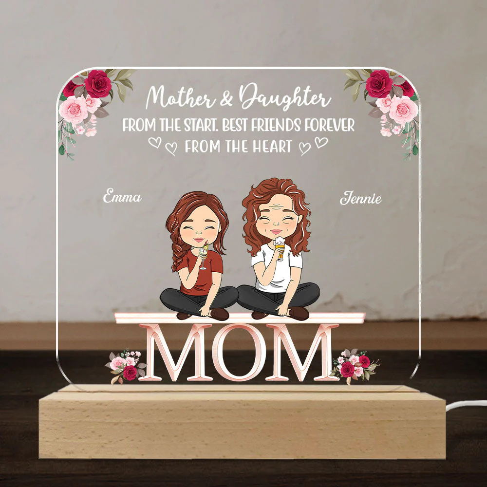 Mother And Daughters Sons Children From The Start - Personalized Custom LED Light - Image 2