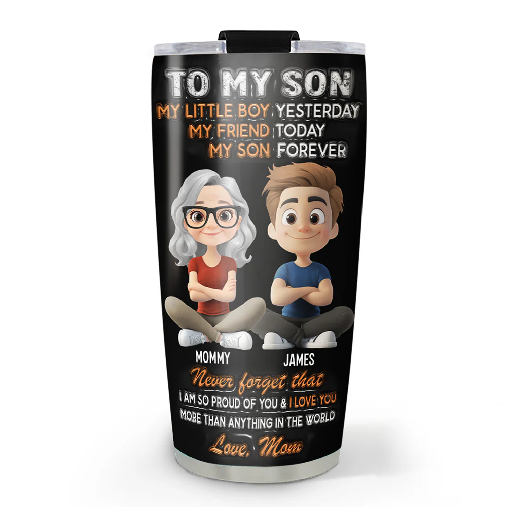 Mother And Son A Love That Never Ends - Personalized Custom 3D Inflated Effect Tumbler