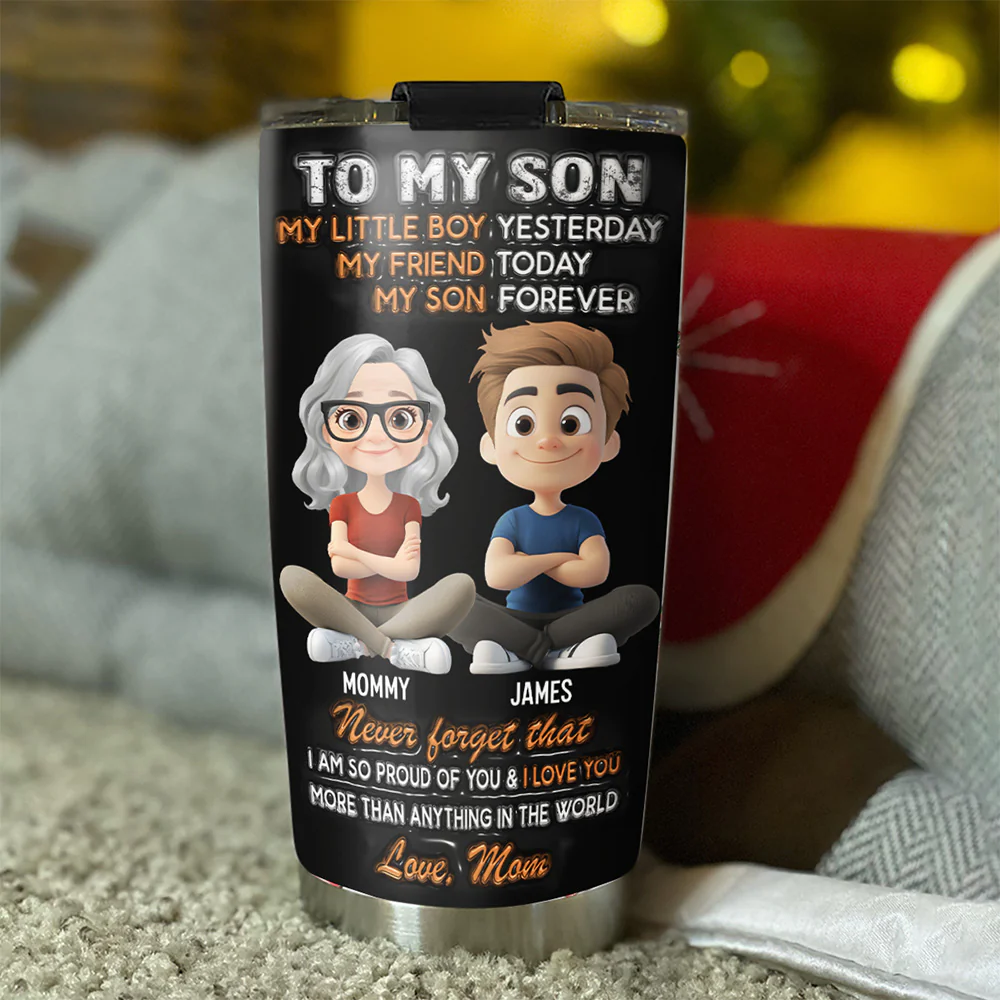 Mother And Son A Love That Never Ends - Personalized Custom 3D Inflated Effect Tumbler - Image 3