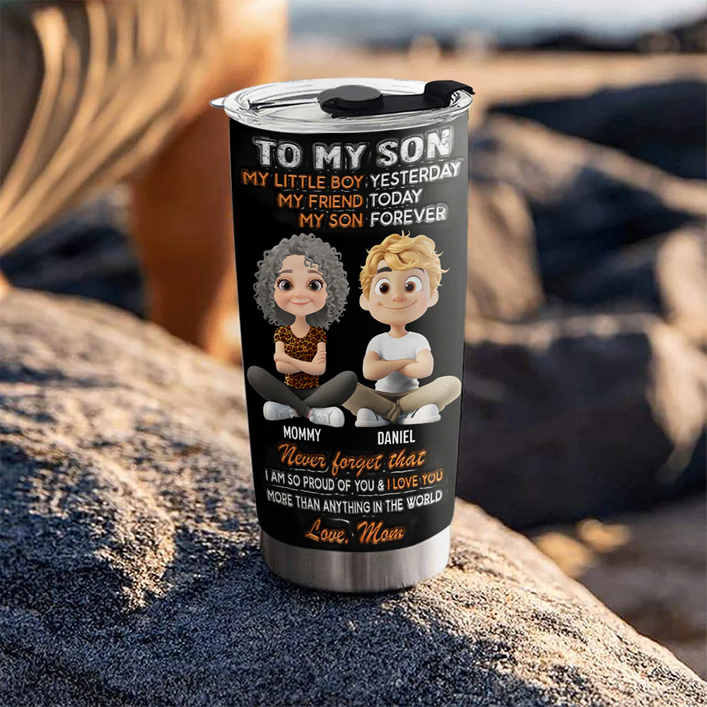 Mother And Son A Love That Never Ends - Personalized Custom 3D Inflated Effect Tumbler - Image 5