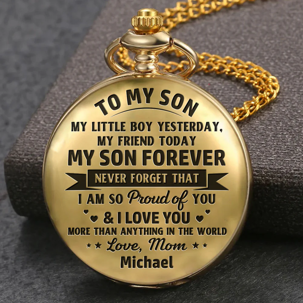 Mother And Son Forever - Personalized Custom Pocket Watch