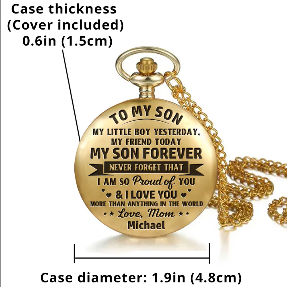 Mother And Son Forever - Personalized Custom Pocket Watch - Image 5