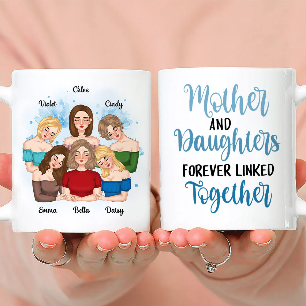 Mother Forever Linked Together - Personalized Custom Coffee Mug - Image 3