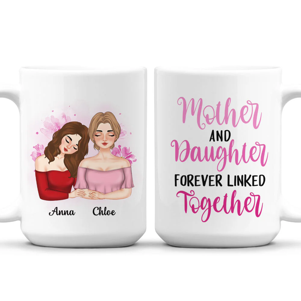 Mother Forever Linked Together - Personalized Custom Coffee Mug - Image 4