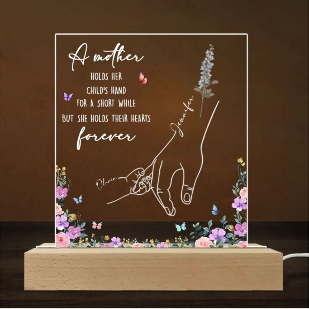 Mother Holds Her Children Heart Forever - Personalized Custom LED Light - Image 6