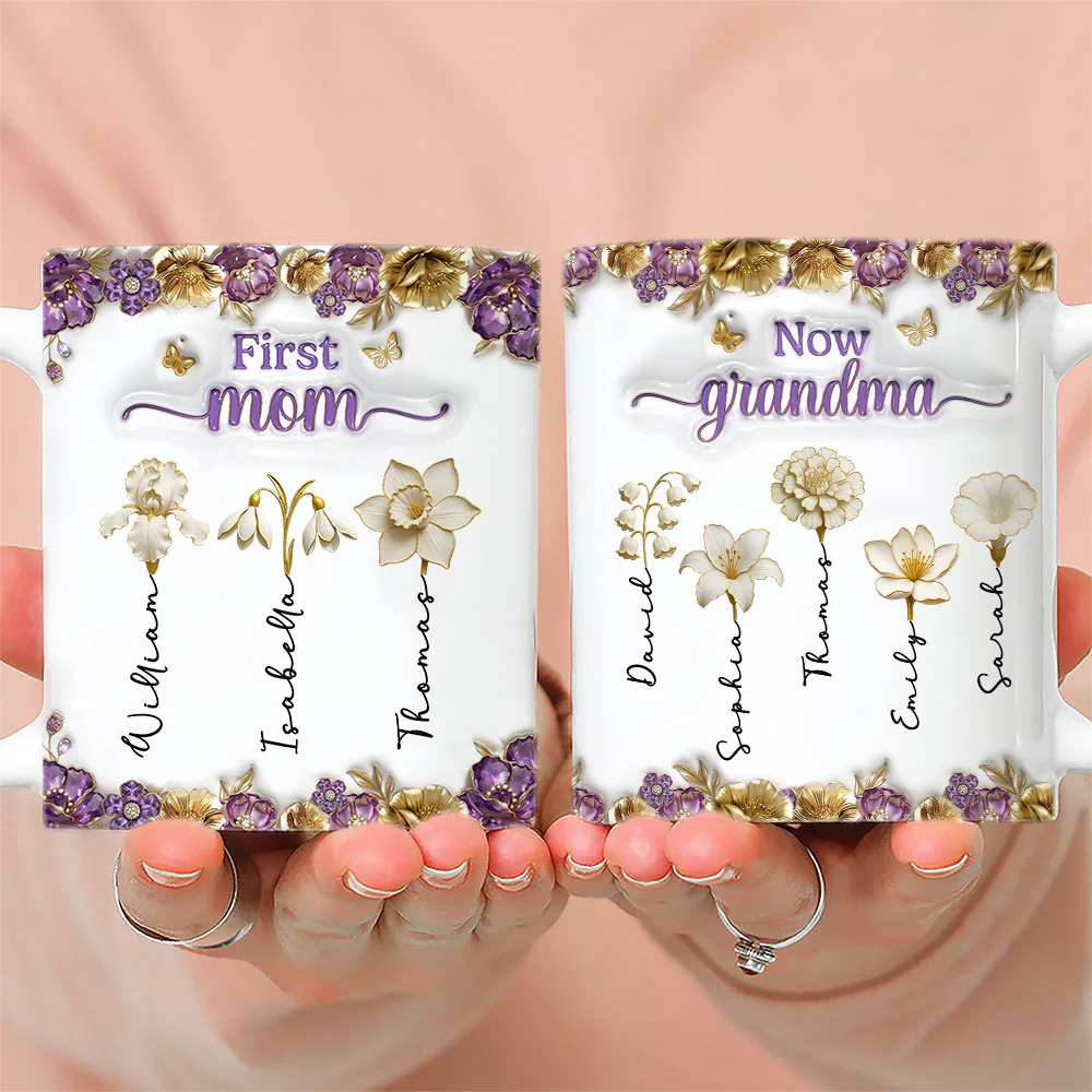 Mother Pearl Grandma Love - Personalized Custom 3D Effect Mug - Image 2