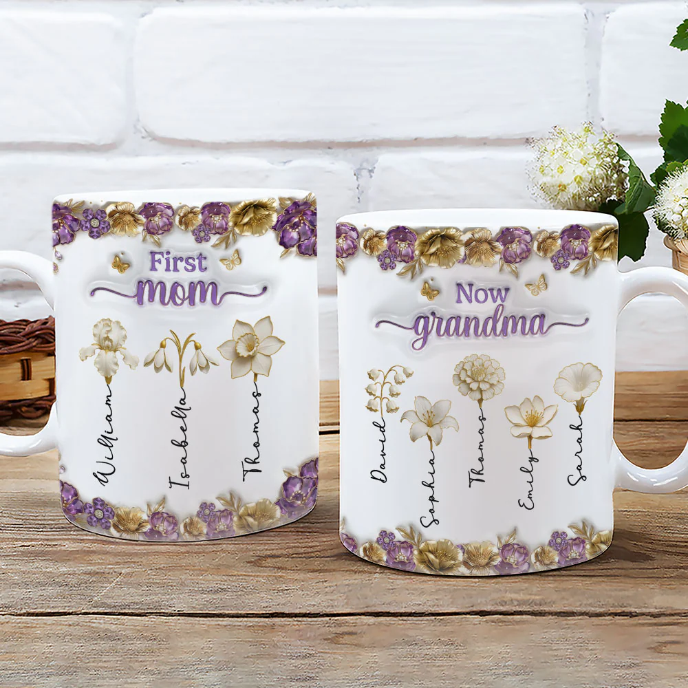 Mother Pearl Grandma Love - Personalized Custom 3D Effect Mug - Image 3