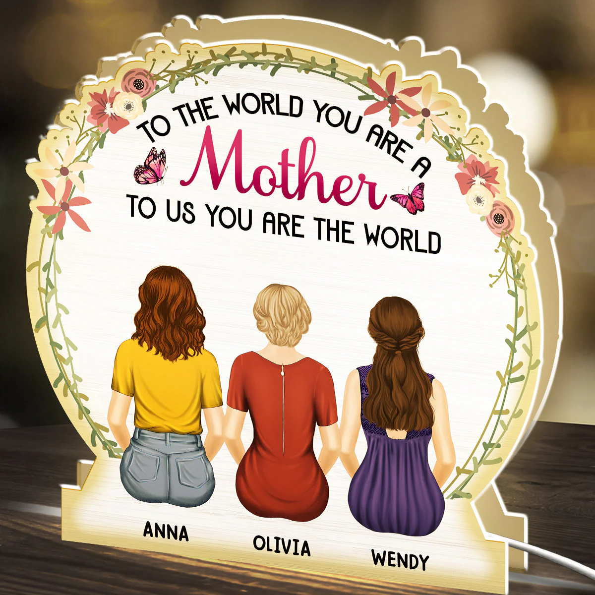 Mother You Are The World - Personalized Custom Light Box - Image 2