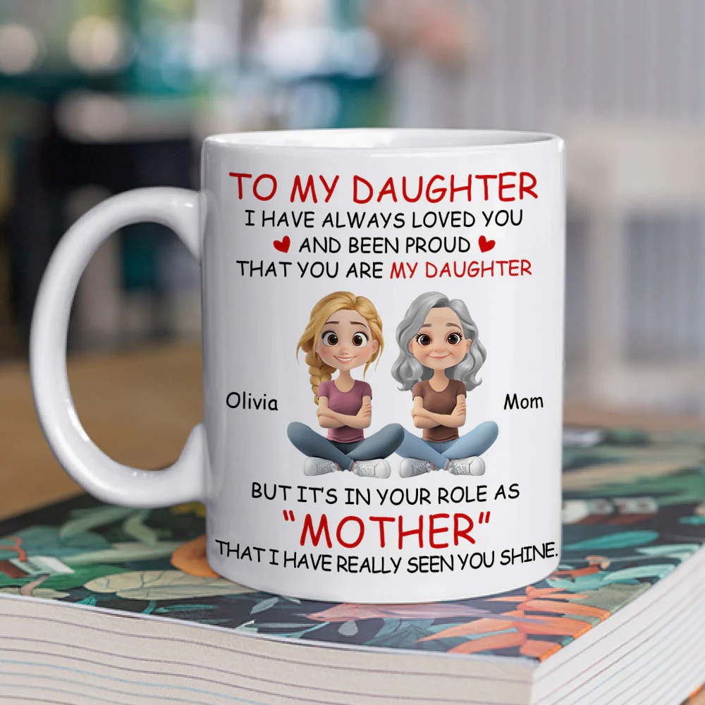 Motherhood Looks Beautiful On You - Personalized Custom Coffee Mug - Image 2