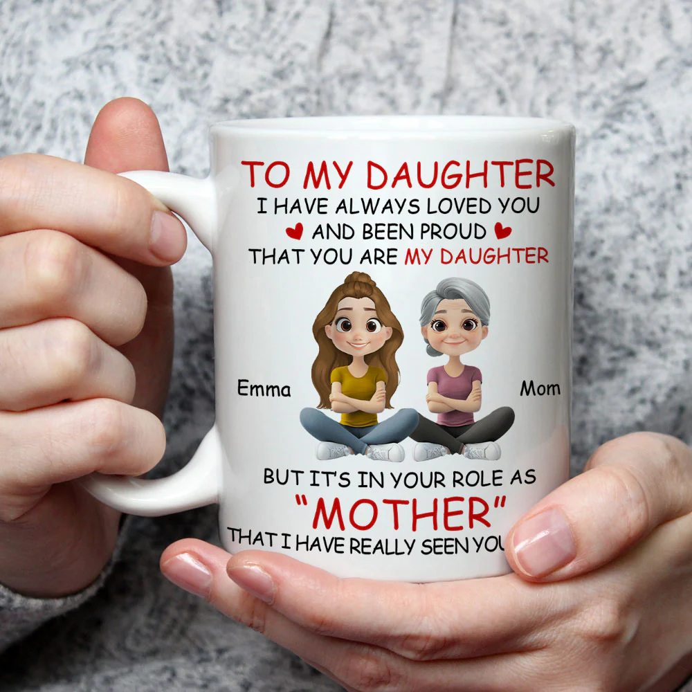 Motherhood Looks Beautiful On You - Personalized Custom Coffee Mug - Image 3