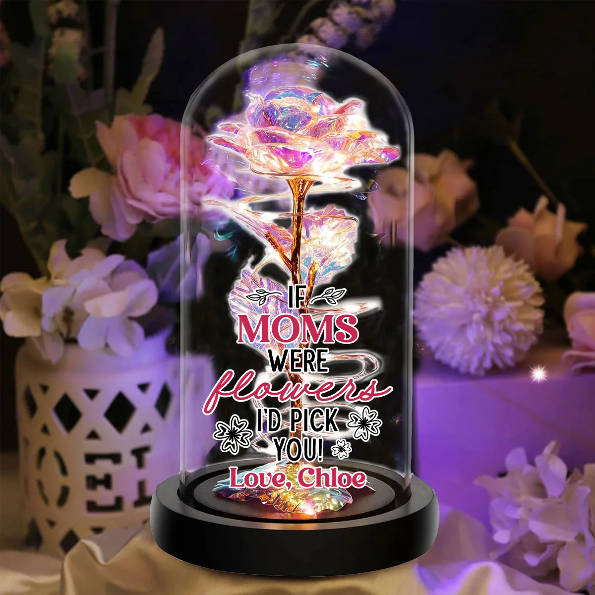 Mothers Were Flowers I'd Pick You - Personalized Custom Sparkly Rose - Image 5