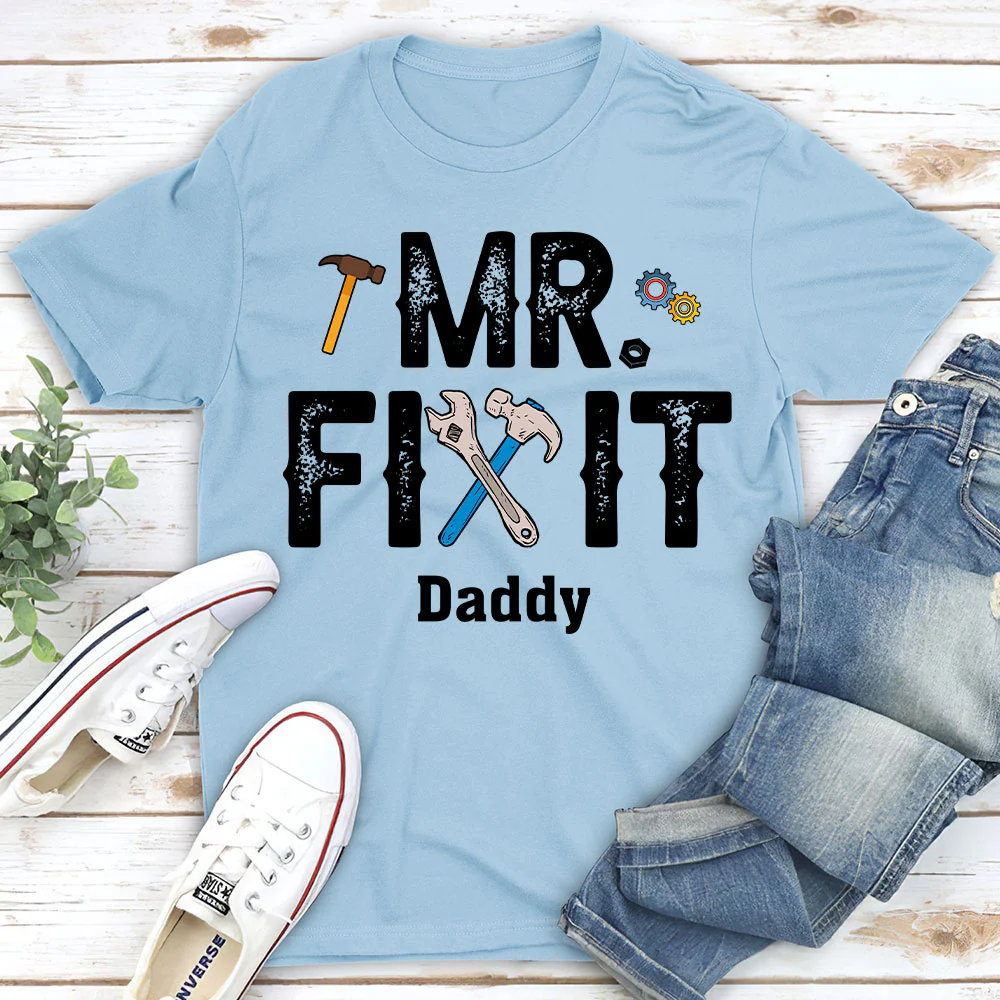 Mr Fix It And Little Broke It - Personalized Custom T-shirt And Onesie - Image 3