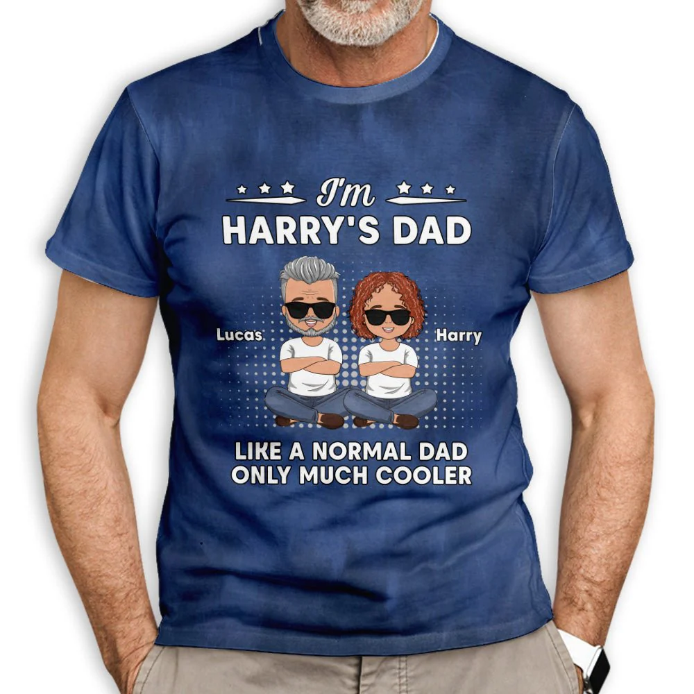 Much Cooler Dad - Personalized Custom All-over-print T-shirt - Image 3