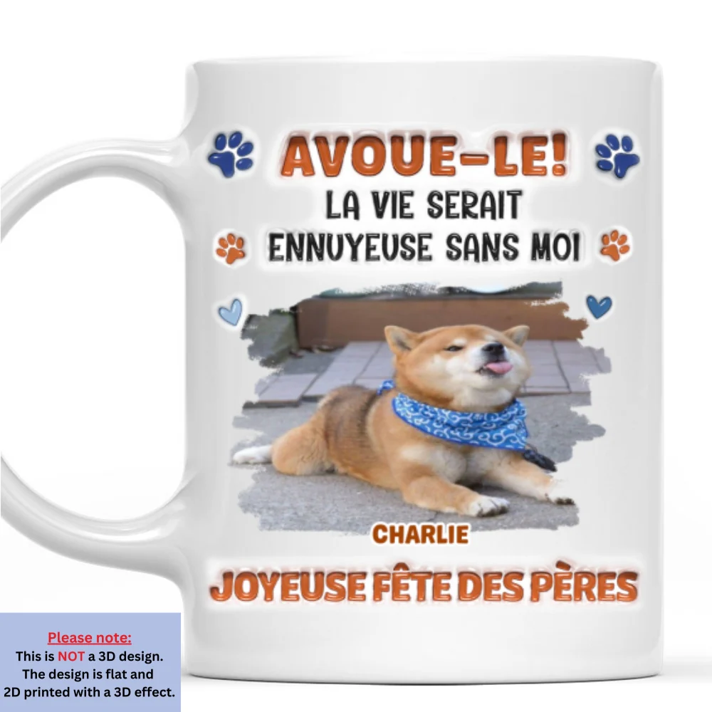 Mug à Café Personnalisé Effet Gonflé 3D "Admit It" Photo - Version Papa Gâteau d'un Animal Rigolo - Image 4