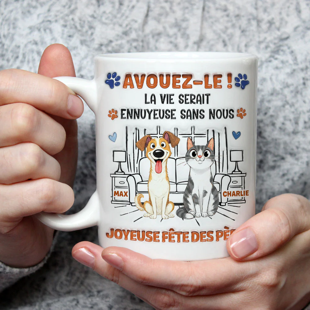 Mug à Café Personnalisé Effet Gonflé 3D "Admit It" - Version Papa Gâteau d'un Animal Rigolo - Image 3