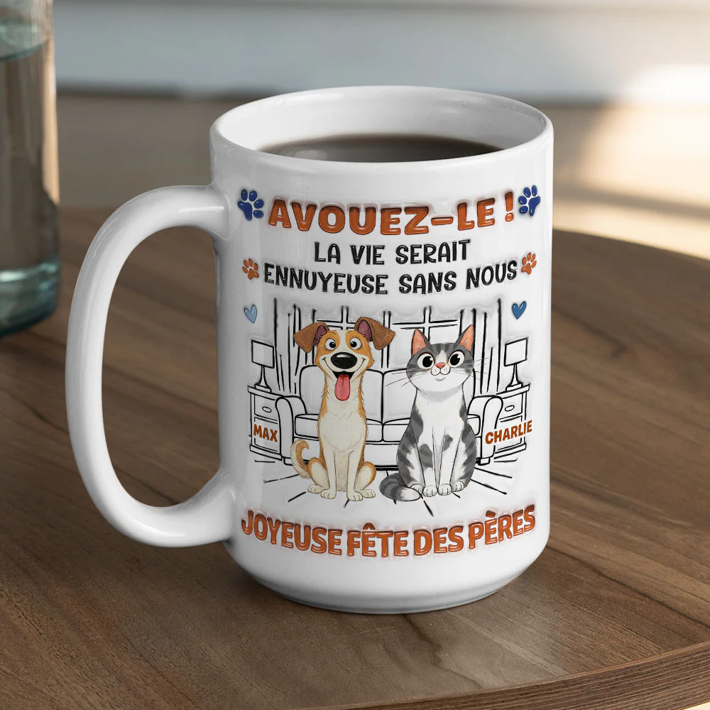 Mug à Café Personnalisé Effet Gonflé 3D "Admit It" - Version Papa Gâteau d'un Animal Rigolo - Image 5
