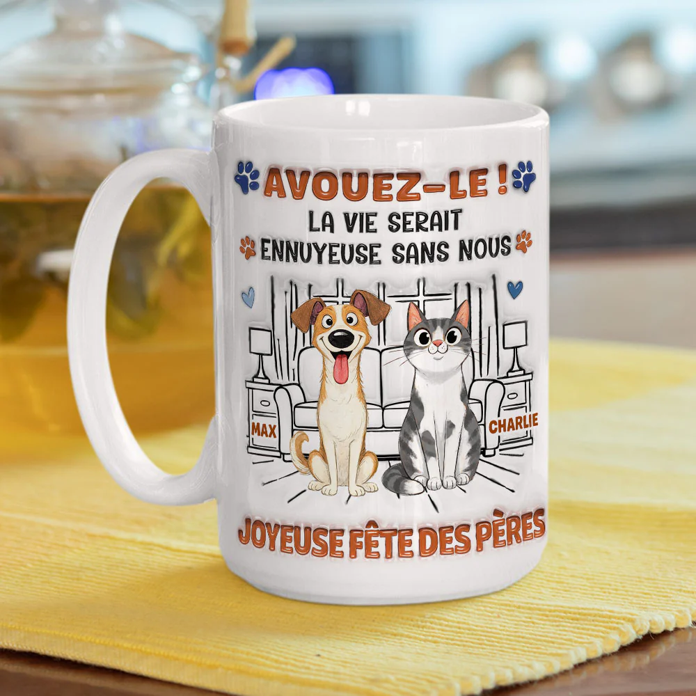 Mug à Café Personnalisé Effet Gonflé 3D "Admit It" - Version Papa Gâteau d'un Animal Rigolo - Image 6