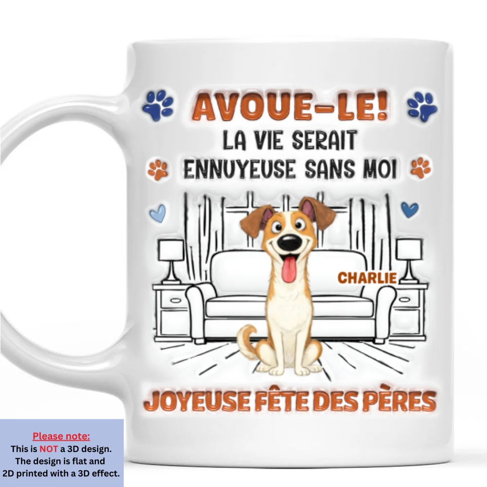 Mug à Café Personnalisé Effet Gonflé 3D "Admit It" - Version Papa Gâteau d'un Animal Rigolo - Image 8