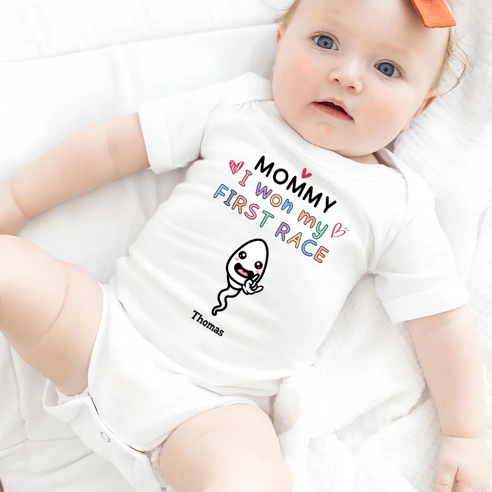 Mummy I Won First Race - Personalized Custom Baby Onesie - Image 5