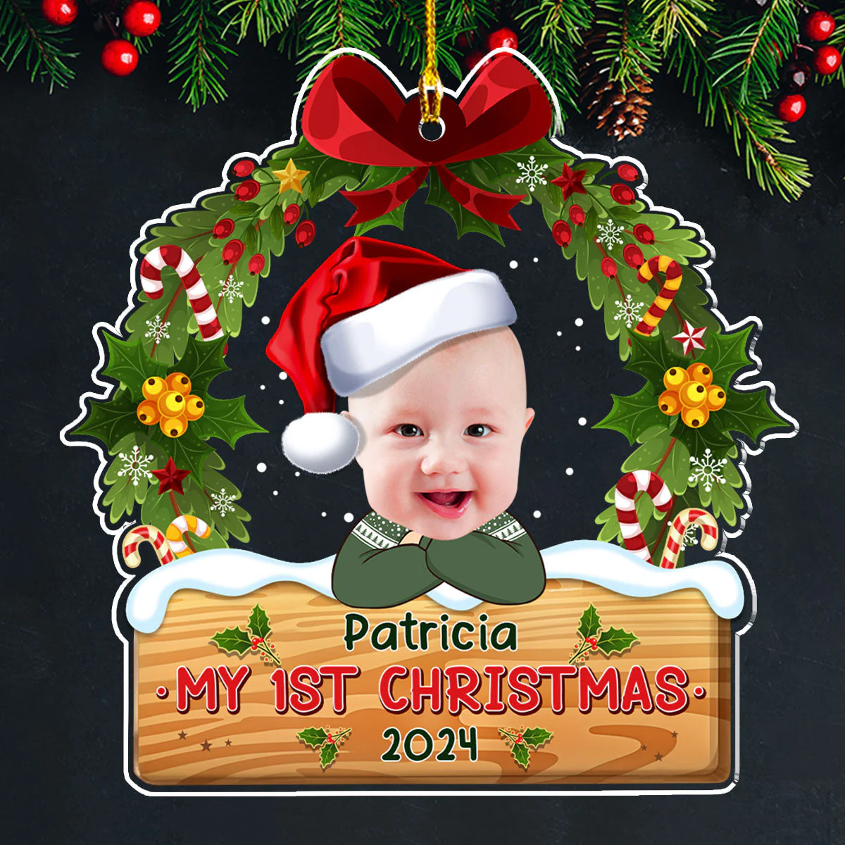 My 1st Christmas - Personalized Custom Acrylic Ornament - Image 2