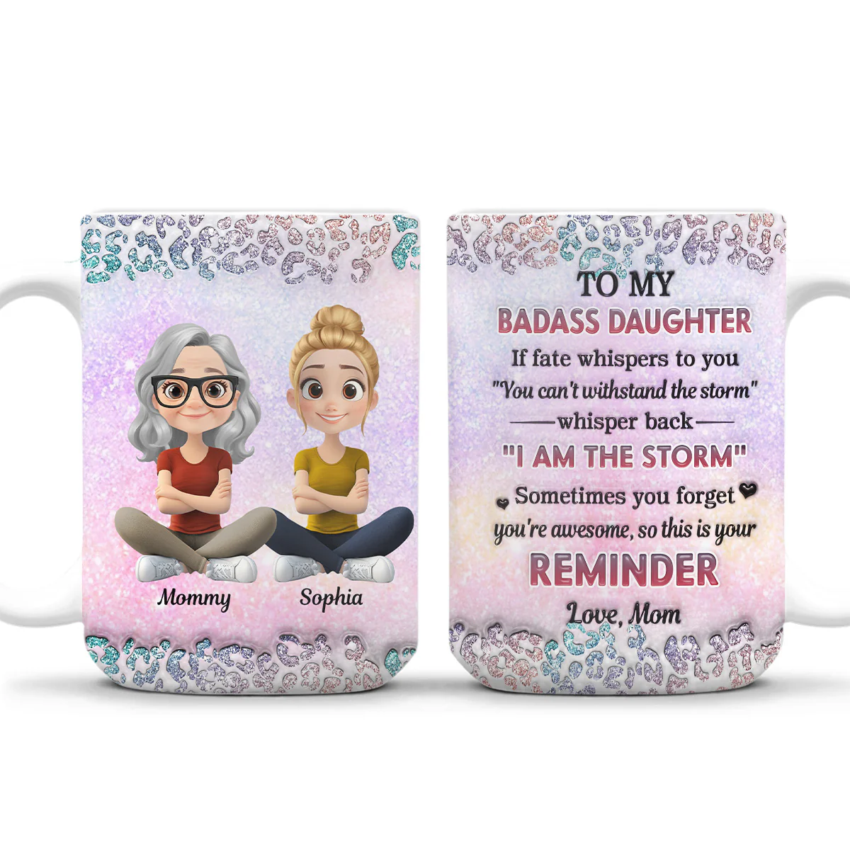 My Badass Daughter - Personalized Custom 3D Inflated Effect Mug - Image 7