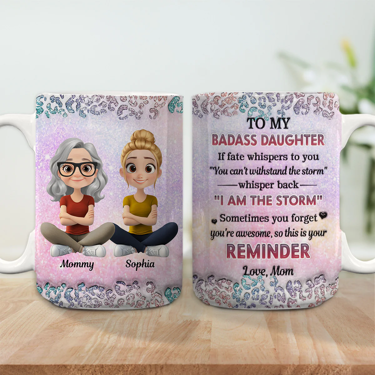 My Badass Daughter - Personalized Custom 3D Inflated Effect Mug - Image 8