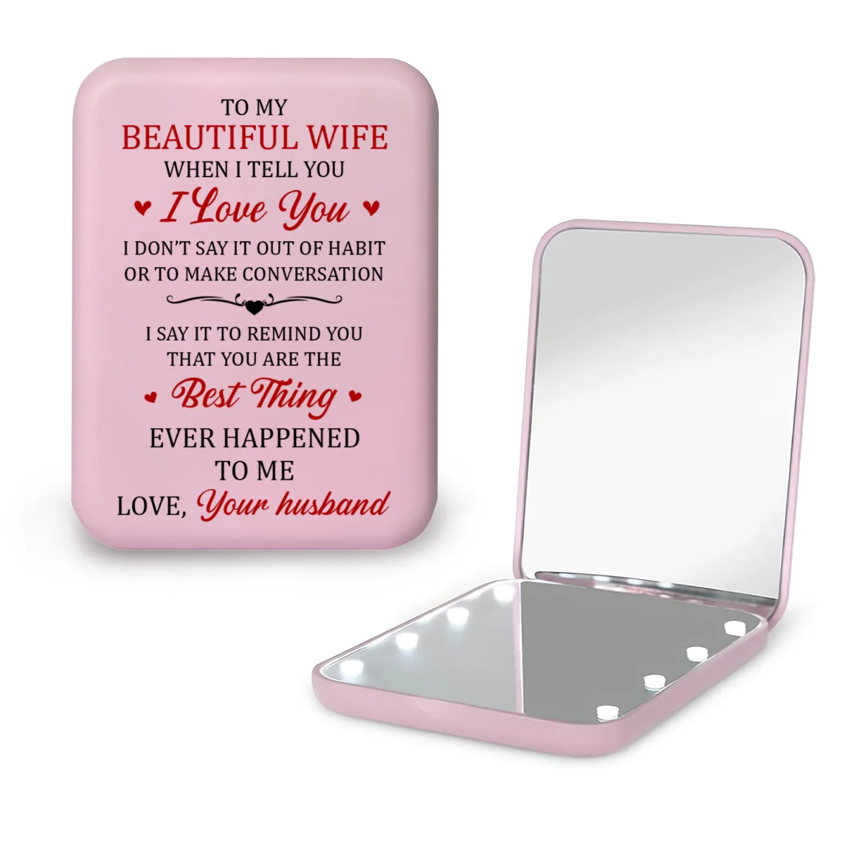 My Beautiful Wife - Personalized Custom LED Pocket Mirror - Image 9