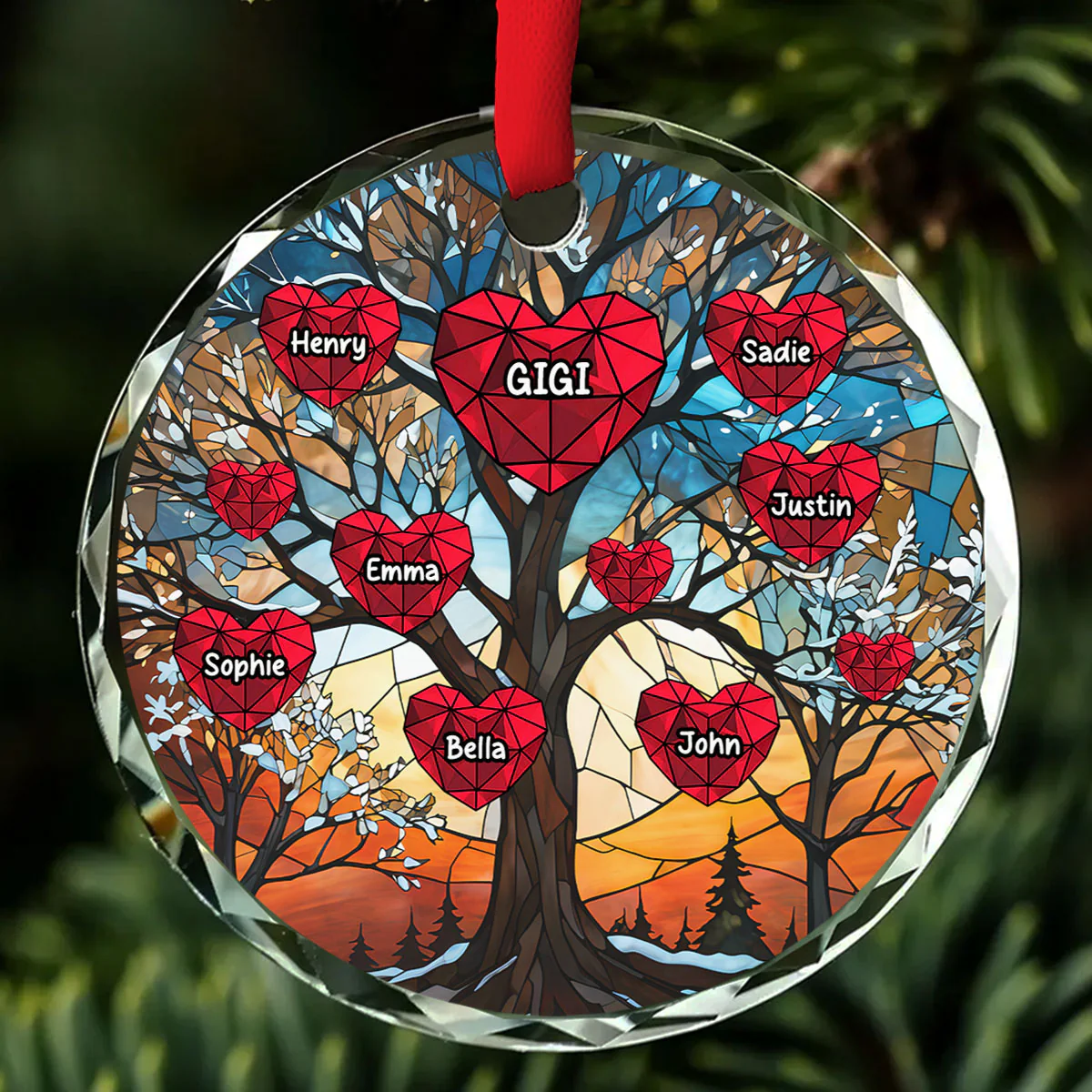 My Beloved Grandkids - Personalized Custom Glass Ornament - Image 2