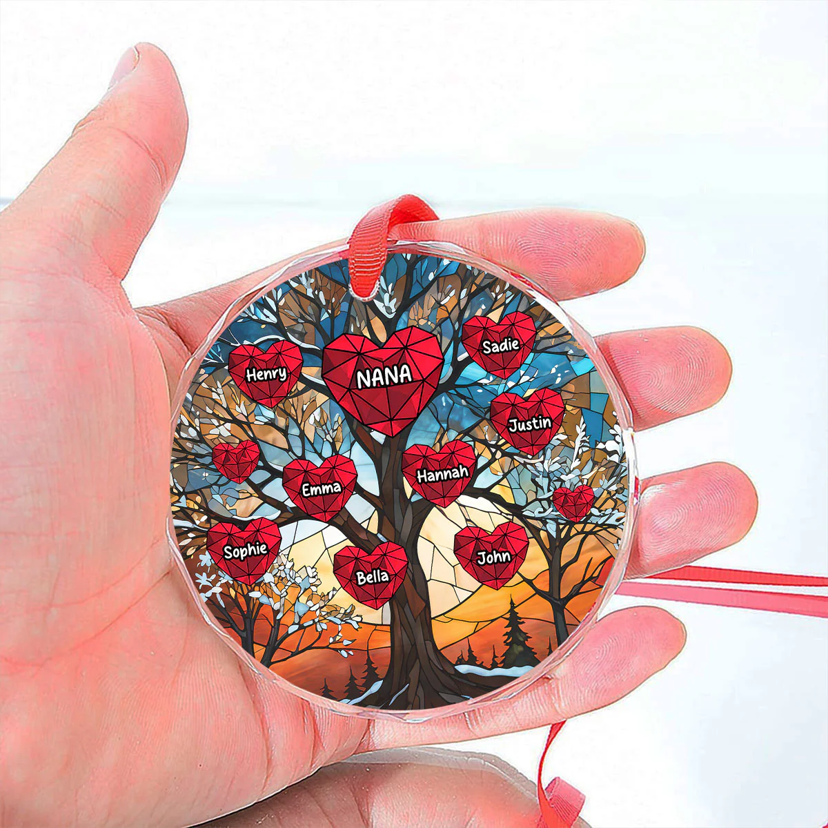 My Beloved Grandkids - Personalized Custom Glass Ornament - Image 3