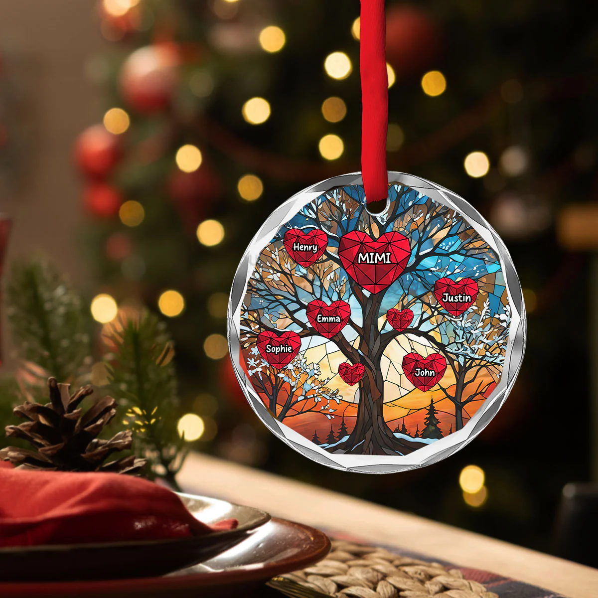 My Beloved Grandkids - Personalized Custom Glass Ornament - Image 4