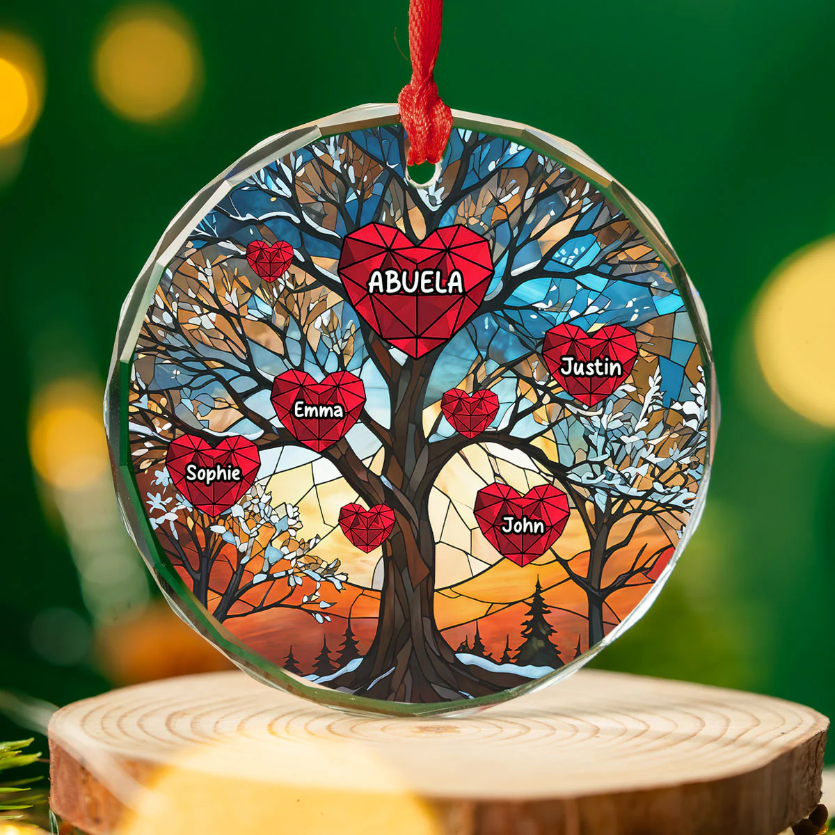 My Beloved Grandkids - Personalized Custom Glass Ornament - Image 5