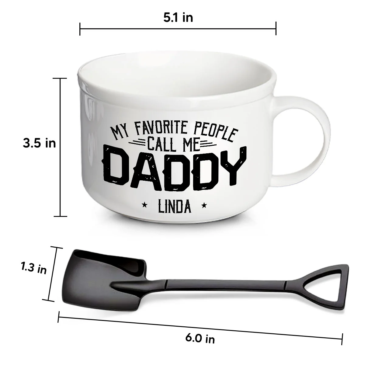 My Beloved People Call Me Daddy - Personalized Custom Ceramic Bowl - Image 4