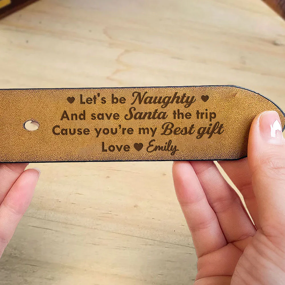 My Best Gift - Personalized Engraved Leather Belt - Image 3